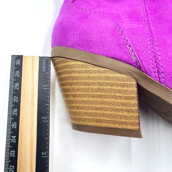 Qupid Womens Size 6 Fuchsia Pink Vegan Suede Western Style Boots - Picture 11 of 11